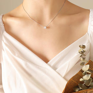 Collana Romantica e Trendy in Acciaio Inossidabile <span class=keywords><strong>per</strong></span> Coppie, Placcata Oro, con Zircone <span class=keywords><strong>Singolo</strong></span> a Diamante, Stile Personalizzato - Product Image 4