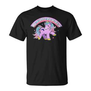 T-shirt My Little Pew-Pew Unicorn noir pour adulte, unisexe, promotionnel - Product Image 1