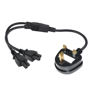 35cm Power Cable <strong>Cord</strong> <strong>Computer</strong> Y Splitter Power <strong>Extension</strong> <strong>Cord</strong> Fused UK 3pin to 2x IEC C5 <strong>Socket</strong> Splitter Cable - Product Image 6