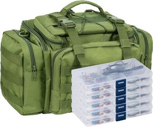 Bolsa de Pesca Impermeable de 40L de Fábrica BSCI con 5 Cajas de Aparejos Incluidas, Kit de Pesca con Correa de Hombro Acolchada - Product Image 1