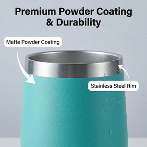 Vaso Térmico Personalizable de Acero Inoxidable con Aislamiento al Vacío de Doble Pared, Forma de Huevo, 12oz, con Tapa, para Café <span class=keywords><strong>y</strong></span> Vino, con Logotipo Personalizado, Venta al Por Mayor - Product Image 6