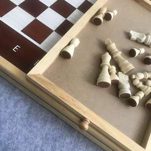 Table de puzzle en bois 21 pièces, tableau de jeu multifonctionnelle, règle de <span class=keywords><strong>dames</strong></span> - Product Image 3