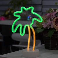 Enseignes au néon LED en cocotier avec Base de support, fournitures de fête, décorations de Table, décoration de maison, cadeaux pour enfants