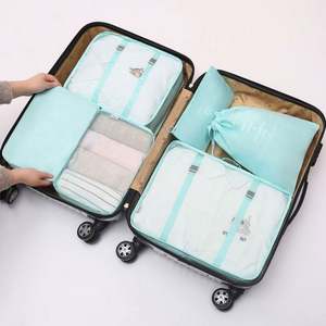 Organiseur de valise pliable avec logo personnalisé, ensembles de cubes de compression pour l'emballage, sac de rangement pour bagages de voyage - Product Image 2