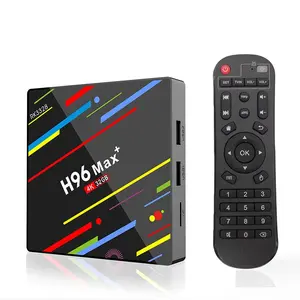 Kualitas Terbaik H96 Max Plus Rk3328 4 GB RAM 64 GB ROM Android 8.1 4K 2.4G/5G G Dual WIFI Media Player Suara Dukungan Remote Control