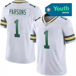 Camisas de Futebol Americano Juvenil Green Bay por Atacado 10 Love 1 Micah Parsons 8Jacobs Camisas de Futebol Americano Bordadas - Product Image 3