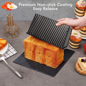Groothandel 2 Pack Anti-Stick Zwart Carbon Staal Bakvormen Brood Brood Pannen Toast Box Met Deksel - Product Image 3