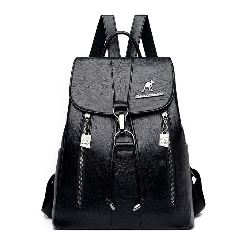 black leather backpack kate spade New York Lena Flap 17 Device Bag Size Color:TNF Black Does A Jansport Backpack
