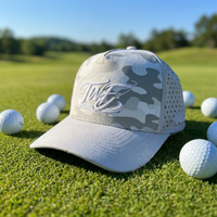 Casquette de baseball perforée en nylon imperméable, blanche unie, motif camouflage, pour le tennis et le pickleball, avec évacuation de l'humidité
