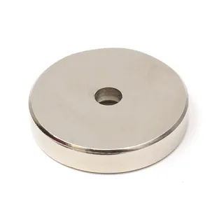 Disco magnetico personalizzato N52 magnete permanente al neodimio svasato rotondo magnetico con foglio per fori