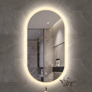 <span class=keywords><strong>Espejo</strong></span> de Baño de Pared con Sensor Táctil e Iluminación LED, Diseño Moderno Ovalado, Directo de Fábrica - Product Image 1