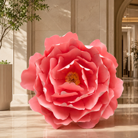 Sculpture géante de tête de rose en papier, fleur artificielle rose, décoration pour événements de mariage, affichage floral commercial, décoration de scène