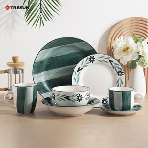 TRESUN 2025 Nuevo Juego de Vajilla de Cerámica Pintada a Mano de Diseño Europeo Rosa de 16, 20 y 32 Piezas, de Lujo, Ecológico y Apto para Microondas - Product Image 2