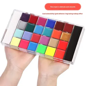 Peinture à l'huile minérale 26 couleurs et six pinceaux pour le visage du corps Clown Opéra Halloween Pigments de peinture pour le visage des enfants certifiés MSDS - Product Image 1