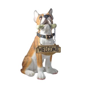 Nhựa ngoài trời Chào mừng dấu hiệu trang trí bức tượng dễ thương con chó chào đón dấu hiệu trước hiên chó - Product Image 4