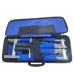 Brancard pliant en alliage d'aluminium à quatre sections, en acier inoxydable, pour usage domestique, équipement de sauvetage, camouflage bleu-orange - Product Image 1