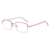 Lunettes de lecture pour femmes à demi-cerclées de style rétro, monture en métal, verres anti-lumière bleue, lunettes de lecture optiques