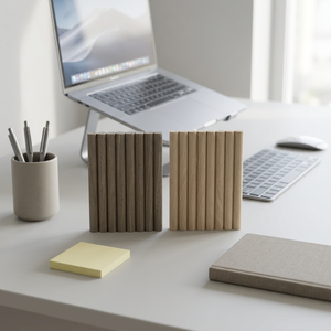 Panneau acoustique en bois de chêne blanc rayé <span class=keywords><strong>Arthome</strong></span>, moderne, pour la décoration murale de la chambre, insonorisant et acoustique, chêne blanc clair - Product Image 2