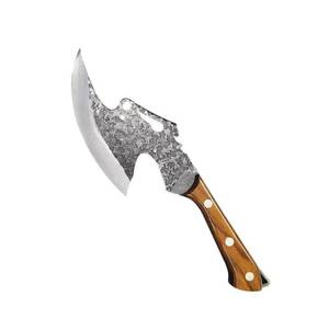 Ascia Forgiata per Tagliare Ossa in Acciaio Inossidabile 4Cr14, Coltello <span class=keywords><strong>da</strong></span> Campeggio per Esterni, Coltello <span class=keywords><strong>da</strong></span> <span class=keywords><strong>Cucina</strong></span> <span class=keywords><strong>con</strong></span> Manico Spesso e Affilato per Legna e Macellaio - Product Image 1
