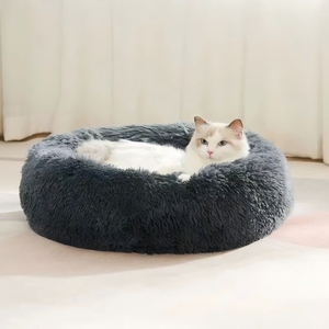 Cama Redonda para Gatos Tipo Donut, Cama para Mascotas de Felpa Larga y Suave con Base Impermeable Antideslizante para Gatos y Perros Pequeños - Product Image 5