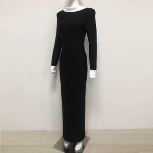 Abito Lungo Elegante su Misura 2025 con Schiena Scoperta e Maniche Lunghe per Donna, Abito da Sera di Lusso con Spacco, Vestito da Cerimonia - Product Image 3