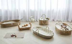 Wholesale Seagrass Baby Toy <strong>Basket</strong> Gift Toys <strong>Moses</strong> Set Straw Cotton <strong>Baskets</strong> <strong>Grey</strong> Storage Changing Pad Corn Rattan Change Rope - Product Image 6