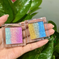 Palette de fards à paupières effet caméléon, sans logo, longue tenue, diamant, duochrome, arc-en-ciel, palette de fards à paupières à marque privée