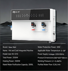 Distributeur d'eau de bureau sans réservoir, 5 étapes, écologique, autonettoyant, avec filtre à eau chaude et froide par osmose inverse, sans installation - Product Image 6