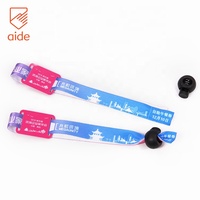Bracelet en tissu élastique imprimé par le fabricant, personnalisable, avec puce RFID et étiquette PVC
