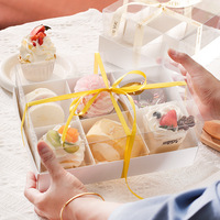 Boîte à gâteau transparente en vente à l'usine, boîte d'emballage avec fenêtre, boîte à gâteau transparente avec plateau à gâteau