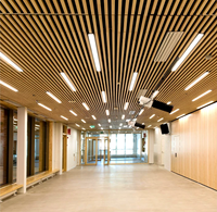 Plafond suspendu moderne en métal, grille de plafond à lattes, fonction anti-fumée, alliage d'aluminium, classe résistante au feu, pour usage hôtelier