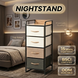<span class=keywords><strong>Table</strong></span> de chevet <span class=keywords><strong>convertible</strong></span> moderne en tissu avec 2 tiroirs, meuble de rangement multifonctionnel pour chambre à coucher - Product Image 4