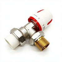 Vanne thermostatique de radiateur en laiton forgé XingFu 3/4 po, type angle, manuelle, contrôle de l'eau haute température 200 psi, énergie OEM