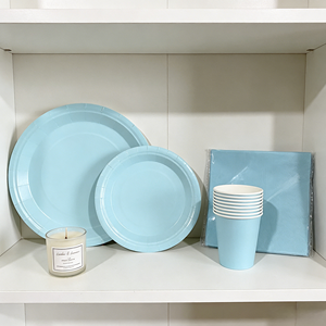 ชุดอุปกรณ์จัดงานเลี้ยงสีพื้น DAMAI ชุดจานชามกระดาษสีพื้นแบบใช้แล้วทิ้ง ขนาด 7 นิ้ว 9 นิ้ว พร้อมถ้วยกระดาษและผ้าเช็ดปาก - Product Image 3