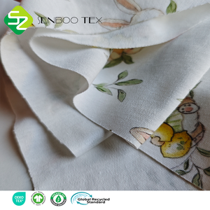 Gots Chứng Nhận Thỏ Chanh In T-Shirts Đồ Ngủ Trọng Lượng Trung Bình 185 GSM Chất Lượng Cao 100% Hữu Cơ Cotton <span class=keywords><strong>Interlock</strong></span> Dệt Kim Mềm - Product Image 3