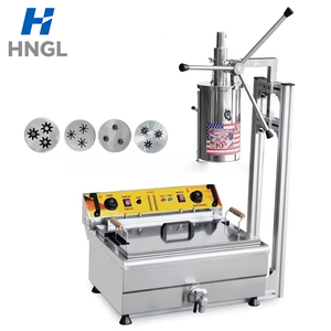 Máquina Manual para Hacer Churros sin Electricidad, Extrusora Vertical de Churros Españoles de Acero Inoxidable 304 con 6 Formas y Tolva de 5L - Product Image 3