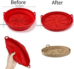 Insert pliable en silicone personnalisé pour friteuse à air, insert rond antiadhésif pliable pour 3-7QT, vente en gros d'usine certifiée BSCI ISO9001 - Product Image 2