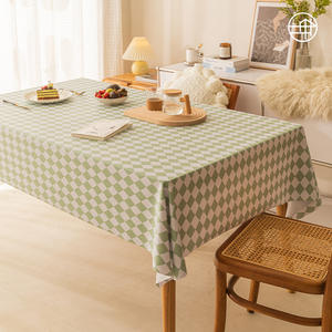 Trendy PVC <b>Tablecloth</b> Rectangular Geometric Pattern Waterproof Home Use - Product Image 2