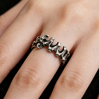 Bague personnalisée en forme d'os, plaquée argent, ouverte et ajustable, pour femme, accessoires de mode, bijoux de fête
