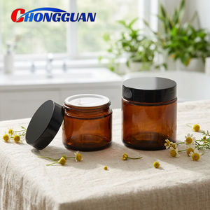 Botol Salep Kaca Coklat Tertutup Rapat, Wadah Obat Tradisional Cina untuk Krim Wajah & Mata 100mL, Wadah Kosmetik - Product Image 1