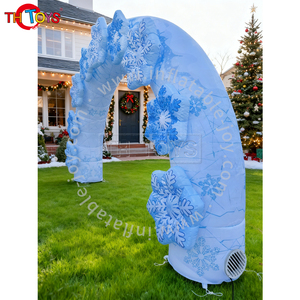 Arche de Noël gonflable avec motif pingouin et Père Noël, taille 5,6x4,9x4mH, matériau PVC de qualité commerciale - Product Image 3