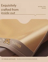 Parure de lit 3 pièces en soie glacée brodée de haute qualité, pliable et lavable en machine, avec tapis rafraîchissant en rotin et bambou pour la maison et l'hôtel