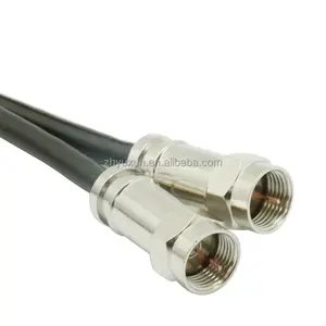 YUXUN CCTV Cable Coaxial RG 6 + F conector de compresión precio de fábrica Cables RG6