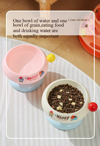 Mangkuk kucing hewan peliharaan Stainless Steel, tidak licin warna kaki tinggi-Cocok Anti-hitam dagu untuk makanan kucing es krim bergaya 'Love' untuk anjing - Product Image 4