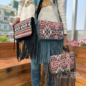 Nouveau fait à la main Offre Spéciale Jacquard daim cuir frange sac à bandoulière multi-usage nouveau Design Vintage sac à bandoulière pas cher taux produit en vrac - Product Image 1