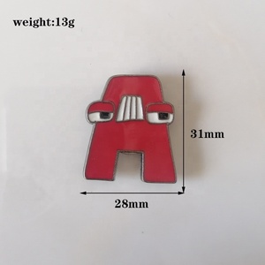 Dessin animé anglais lettre broches A-904 enfants mode émail chapeau broches accessoire d'illumination - Product Image 1