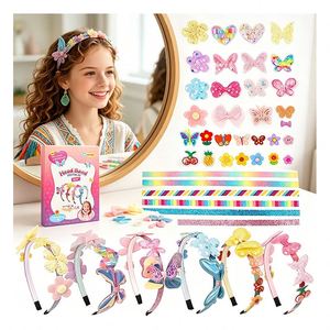 Crea tus propias diademas: Accesorios de moda para niños, alas de mariposa, gemas de cristal, cinta, regalo creativo, paquete de juguetes para fiestas. - Product Image 1