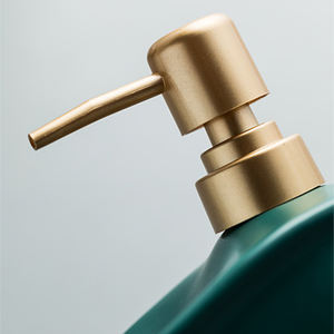 Distributeur de bouteilles de shampoing et de savon en forme de <span class=keywords><strong>mini</strong></span> baignoire en céramique et marbre nordique, porte-savon avec pompe en or - Product Image 4