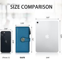 Cartera Larga de Mujer Personalizada de Piel Sintética con Textura Guijarro y Nylon, con Bloqueo RFID, Monedero con Cremallera, Tarjetero y Clutch Grande
