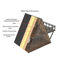 Kits de Maisons Préfabriquées en Forme de A Détachables et Modulaires, d'Apparence Bois, pour Hôtels, Complexes Hôteliers et Usage Commercial